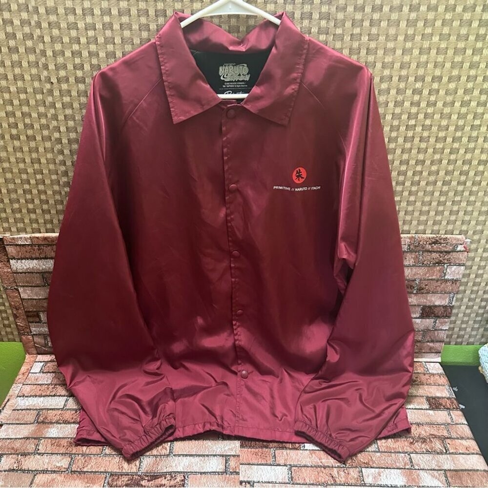 NARUTO Primitive x Naruto Burgundy Jacket XL